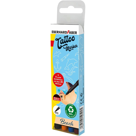 Bustina Tattoo Marker Pezzi 4 + Stencil Beach
