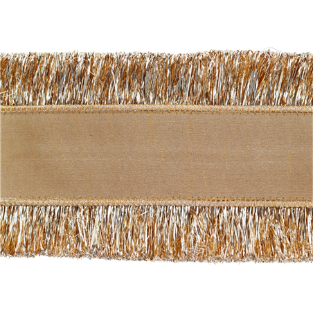 Nastro 4,5mtx10cm Tessuto Con Frange Gold