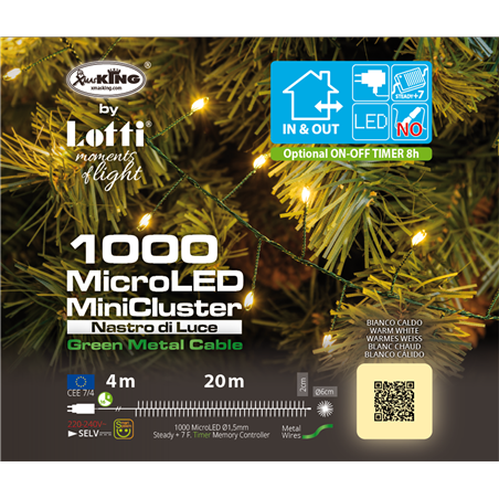 Minicluster 1000 Microled 20mt+4mt B.caldo Cavo Verde