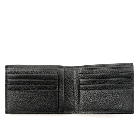 Portafoglio Orizzontale 8cc Full Grain Nero
