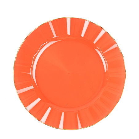 Piatto D26cm Plastica Riutilizzabile 6pz Red Gold