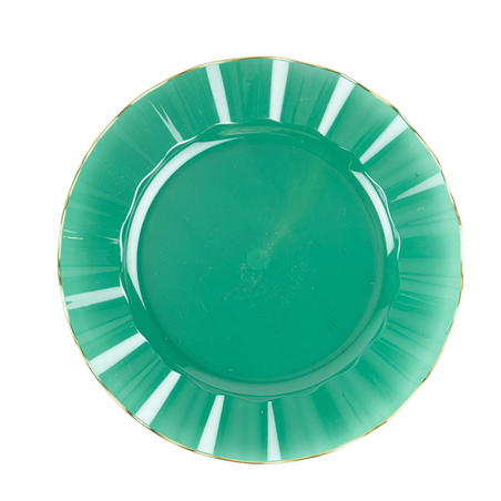 Piatto D26cm Plastica Riutilizzabile 6pz Green Gold
