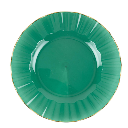 Piatto D19cm Plastica Riutilizzabile 6pz Green Gold
