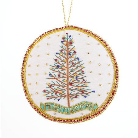 Ornamento Albero Decorato Rosso Gemme