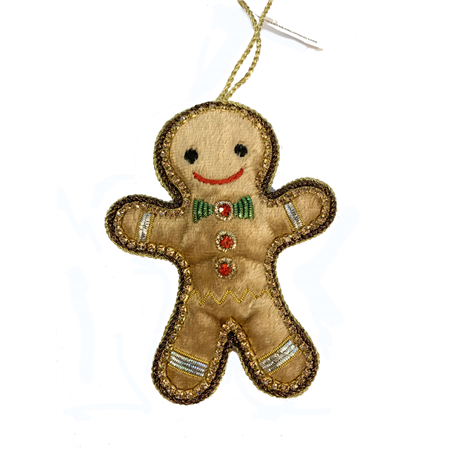 Ornamento Gingerbread Con Perline Decorate