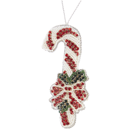 Ornamento Candycane Decorato Perline