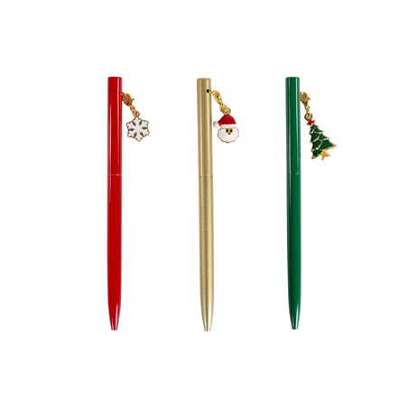 Penna Sfera 13cm  Charms Natalizi 1pz. Colori Assortiti