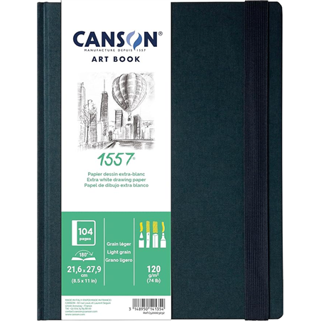 Artbook 21,6x27,9 "1557" Rilegato 120gr. 60 Fogli Copertina In Tessuto