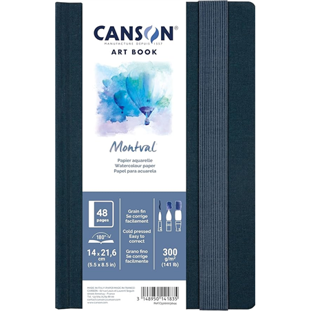 Artbook 14x21.6 "montval" Rilegato 300 Gr 28 Fogli Cpertina In Tessuto