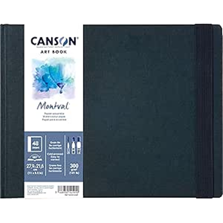 Artbook 21.6x14 "montval" Rilegato 300 Gr. 28 Fogli Copertina In Tessuto