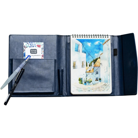 Set Da Viaggio A5 Con Custodia Pelle Vegana + Accessori
