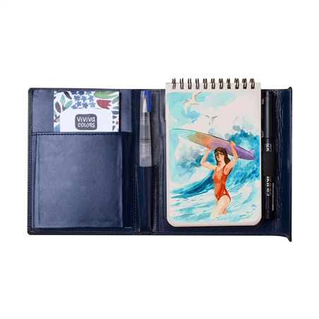 Set Da Viaggio A6 Con Custodia Pelle Vegana + Accessori