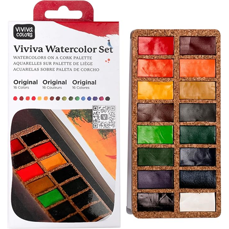 Palette Acquerello 16 Godets Set Di Base