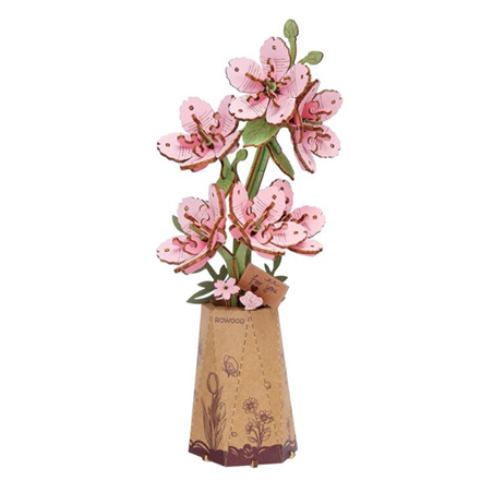 Puzzle 3D In Legno Rowood – Mazzo Di Fiori Da Assemblaggio Manuale – Regalo Creativo