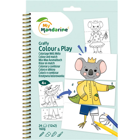 Blocco Da Colorare Graffy Colour E Play Animali Vestiti
