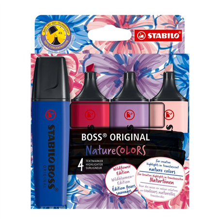 ASTUCCIO 4 STABILO BOSS ORIGINAL NATURE COLOR WILDFLOWER