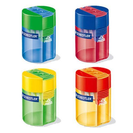 Temperamatite 2fori C/contenitore Colori Assortiti