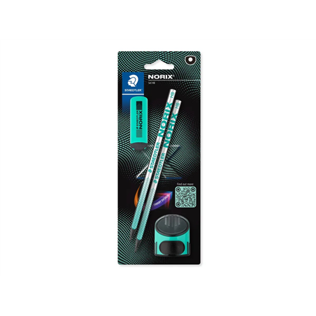 Set 2 Matite Grafite Norix + Accessori Verde