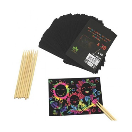 Scratch Art 30 Fogli 10x15 + 10 Punteruoli Arcobaleno