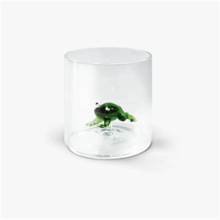 Bicchiere Artigianale In Vetro Borosilicato Con Rana Interna – 250 Ml
