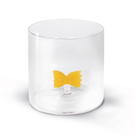 Bicchiere Vetro  Con Deco Interno 250ml Wd Pasta Farfalla