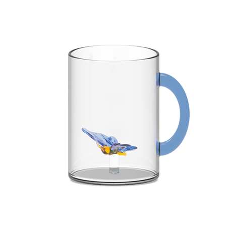 Tazza In Vetro Con Deco Interno 420ml Wd Farfalla