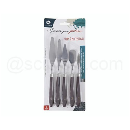 Set 5 Spatole Per Pittura In Metallo