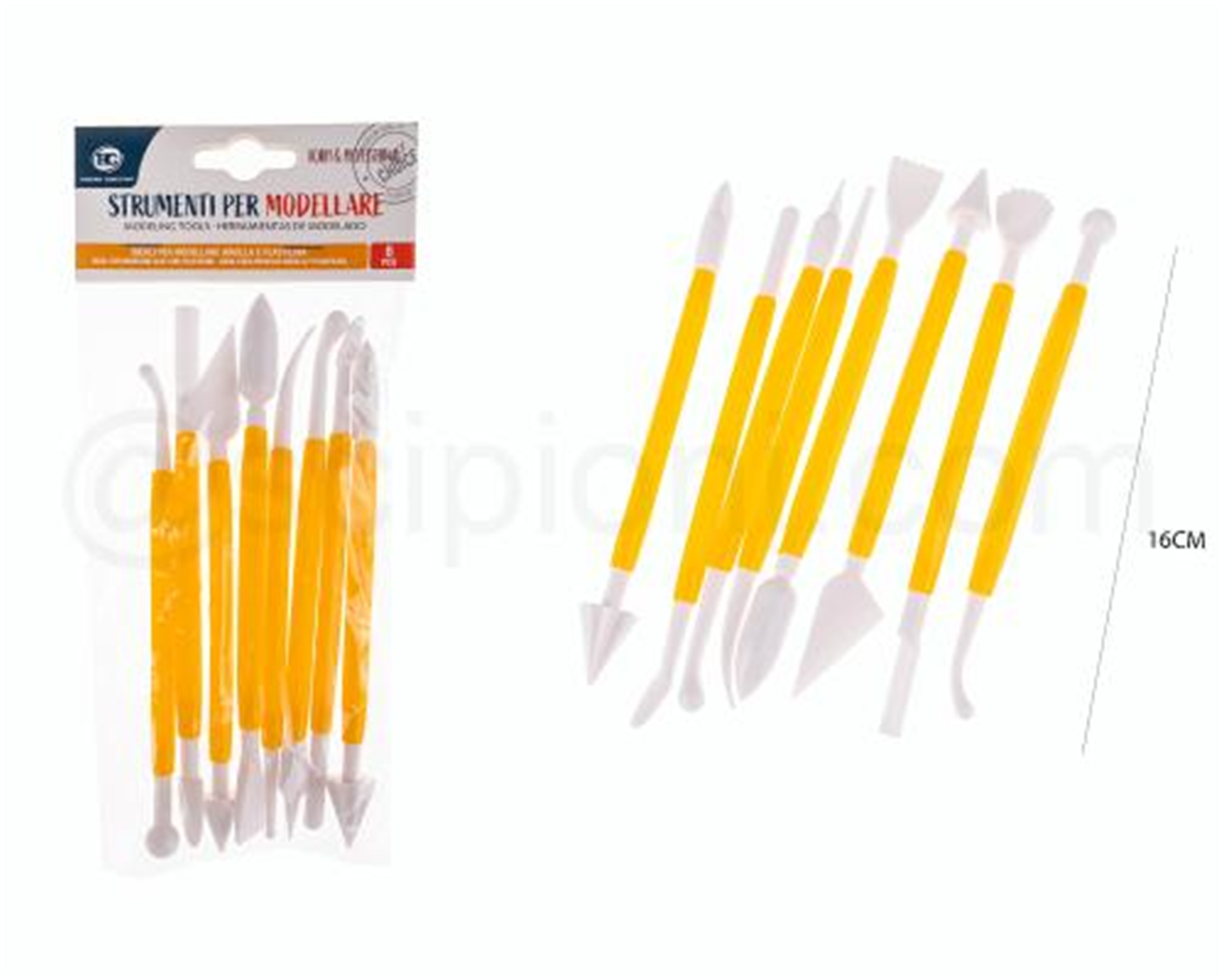 Set 8 Strumenti Per Modellare In Plastica