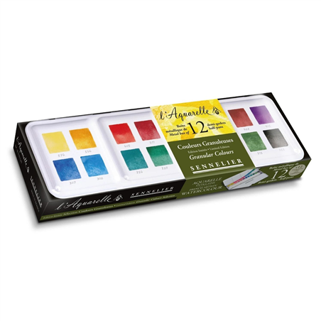 Palette 12 Acquerelli Extrafini Al Miele Granulati Set In Metallo