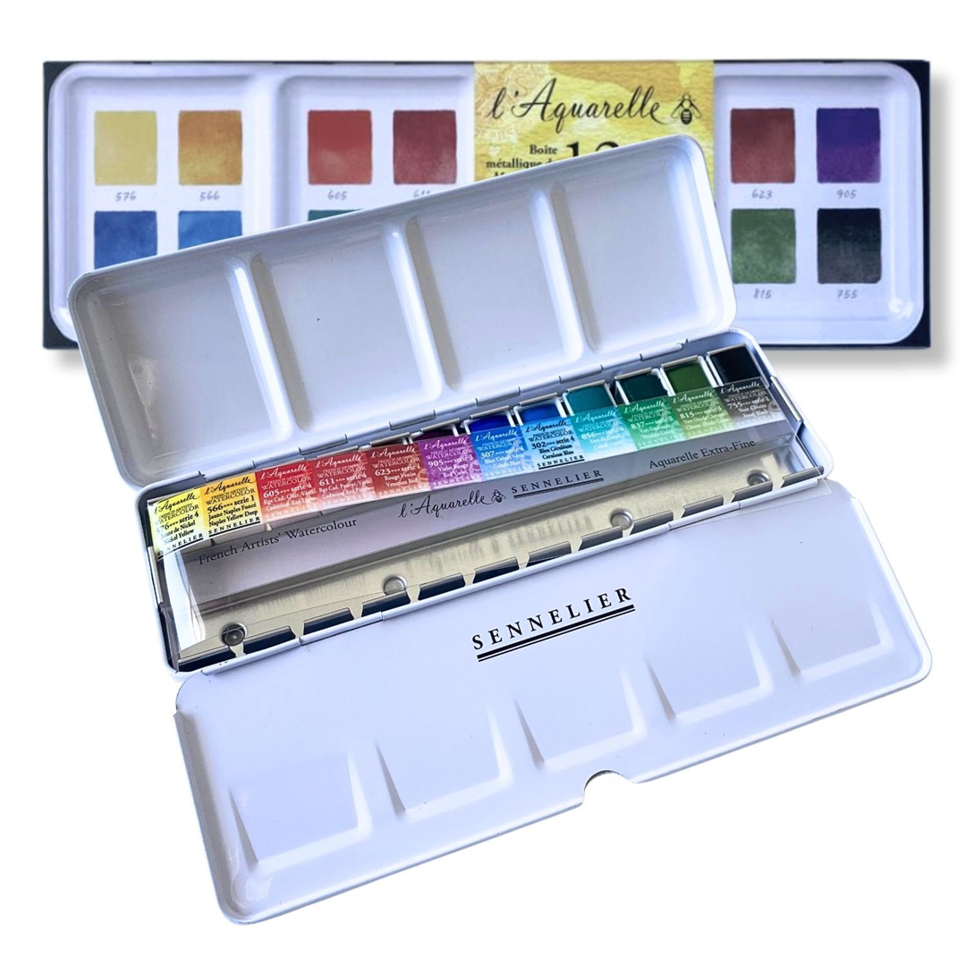 Palette 12 Acquerelli Extrafini Al Miele Granulati Set In Metallo — immagine 2