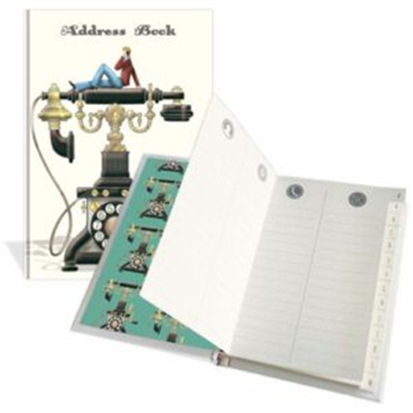 Address Book - Rubrica 9x13 - 104 Pagine Telefono D'Epoca