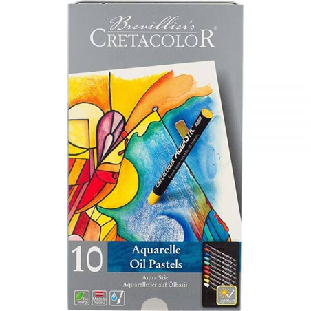 Set Aqua Stic Acquarelle Oil Pastel 10 Colori Assortiti