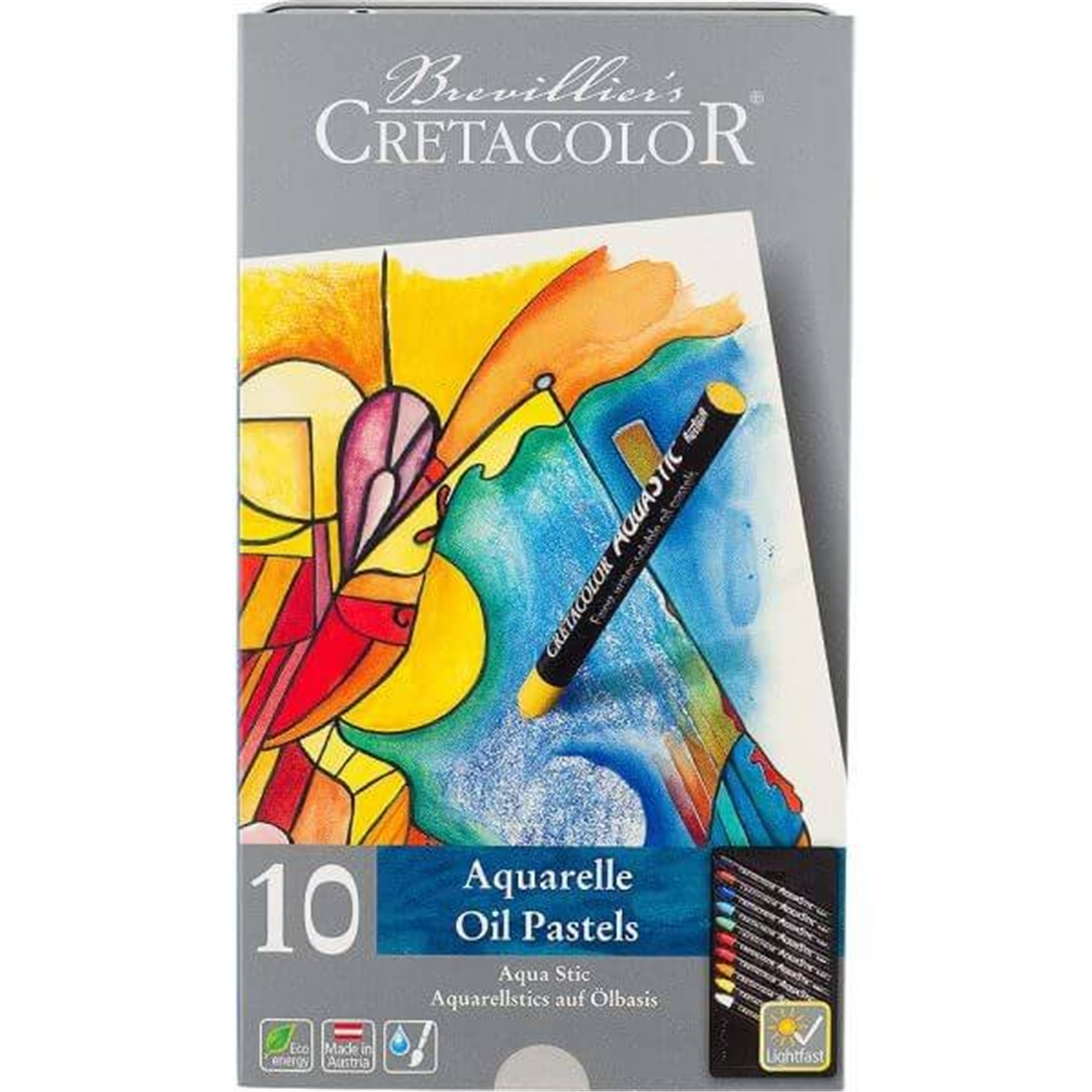 Set Aqua Stic Acquarelle Oil Pastel 10 Colori Assortiti