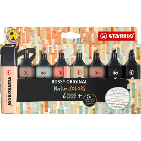 ASTUCCIO 8 STABILO BOSS ORIGINAL NATURE COLOR