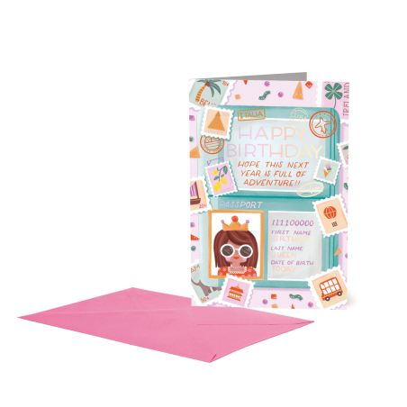Biglietto Auguri  11.5x17cm Passport Birthday