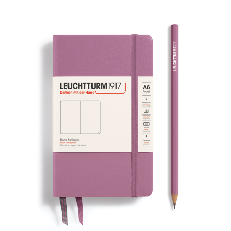 Notebook A6 Pocket Hardcover, Bianco 187 Pag Dusty Rose