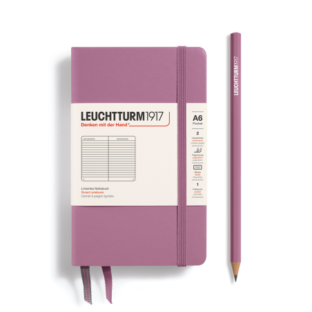 Notebook A6 Pocket Hardcover, Righe 185 Pag Dusty Rose