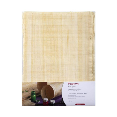 Set 3 Fogli Carta Papiro  25,5*34 Cm 80gr
