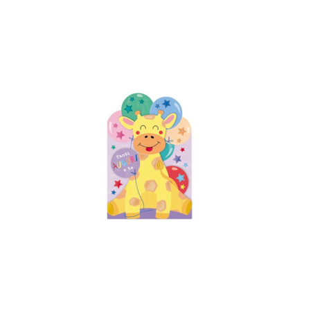 Biglietto Sr.35 Compleanno Virca Serie Merry Go-Round Giraffa
