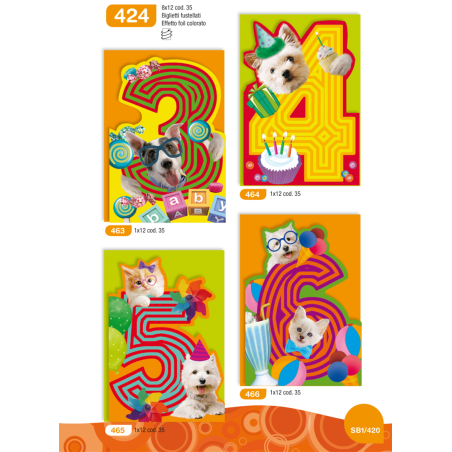 Biglietto Serie 35 Compleanno Bimbi 2-Due Anni