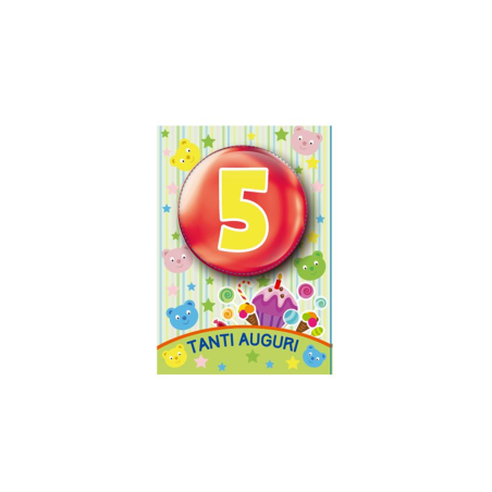 Biglietto Sr.35 Compleanno Eta'Virca 5 Anni