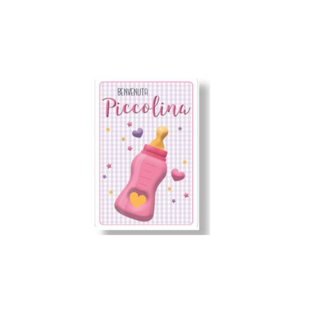 Biglietto Serie 50 Nascita Serie Popzzz Biberon Rosa