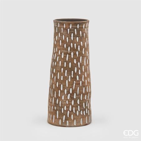 Vaso Fenice Lungo Tramato H. 50 Cm D. 21 Cm Whitebrown