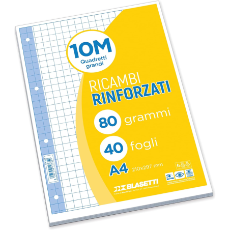 Ricambi Rinforzati A4 80 Gr 40fg 10m