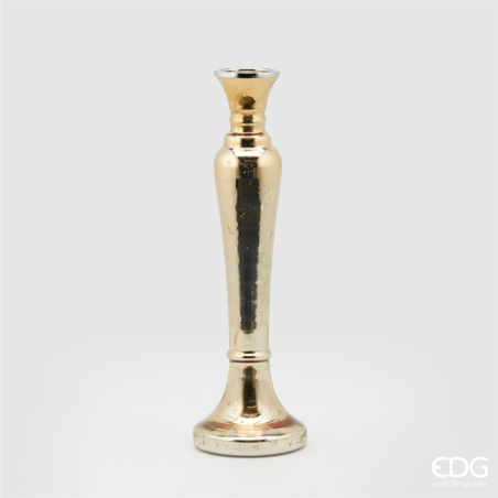 Portacandela Vetro Antique H45cm D15cm Champagne