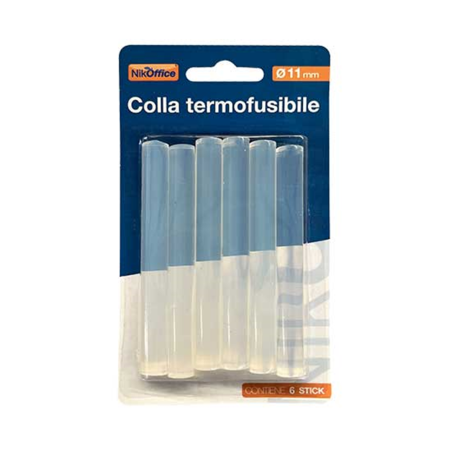 Blister 6 Colla Termofusione 11 Mm Per Pistola 40 E 60 Watt