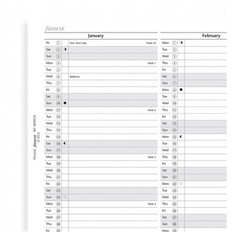 Planner Annuale Personal Inglese Verticale Carta Bianca - Anno Successivo