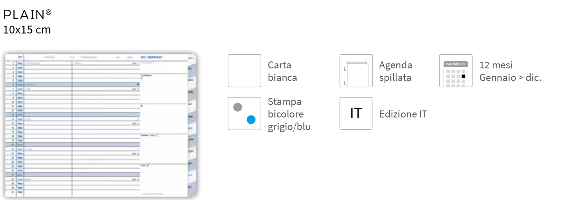 Agenda Plain - 10x15cm - Impala Colori Assortiti — immagine 4