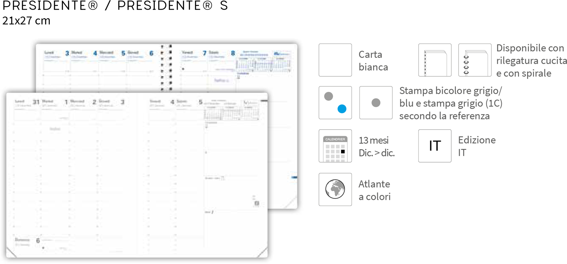 Agenda Presidente Spirale - 21x27cm - Impala Colori Assortiti — immagine 4