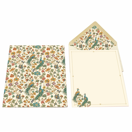 Plico 10 Buste+10 Fogli  19x25 Florentine Peacock